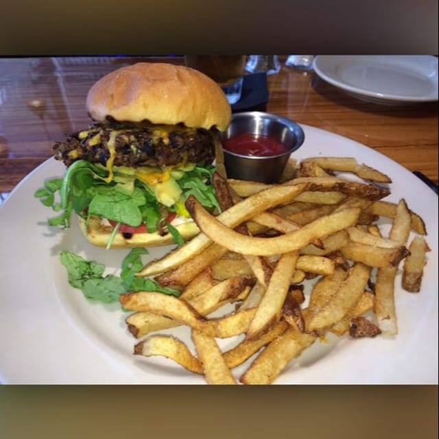 Black Bean Quinoa Burger.